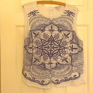 Lucky Brand Embroidered Tank Top